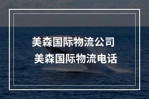 美森国际物流公司  美森国际物流电话