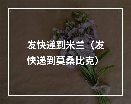 发快递到米兰（发快递到莫桑比克）