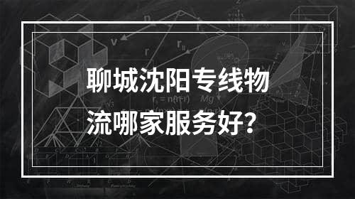 聊城沈阳专线物流哪家服务好？