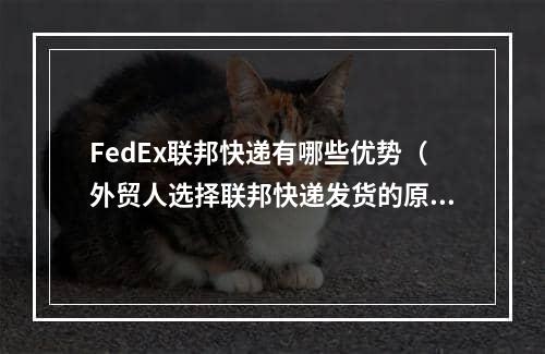 FedEx联邦快递有哪些优势（外贸人选择联邦快递发货的原因有哪些）