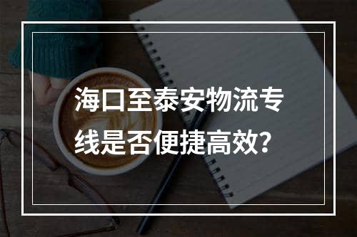 海口至泰安物流专线是否便捷高效？