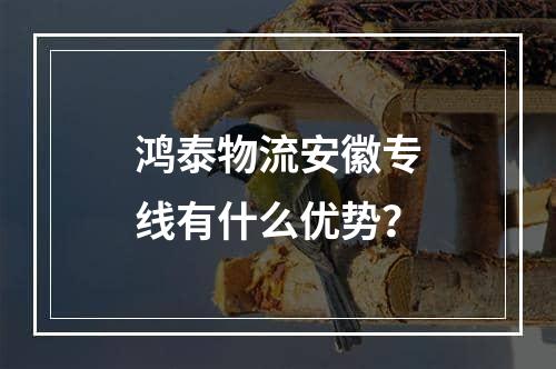 鸿泰物流安徽专线有什么优势？