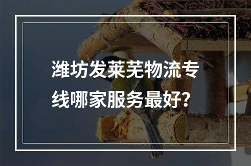 潍坊发莱芜物流专线哪家服务最好？