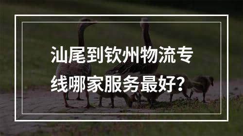 汕尾到钦州物流专线哪家服务最好？