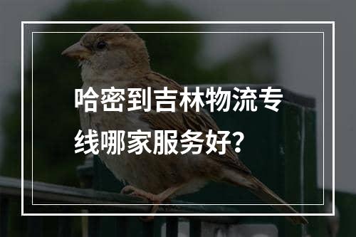 哈密到吉林物流专线哪家服务好？