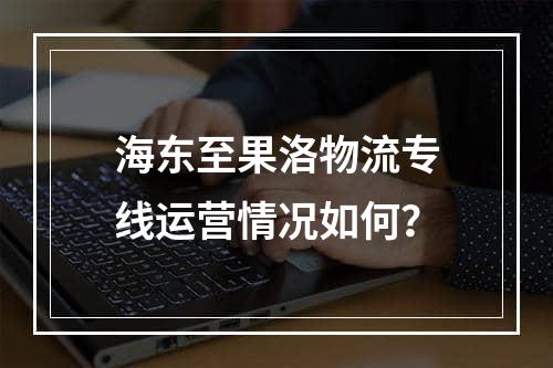 海东至果洛物流专线运营情况如何？