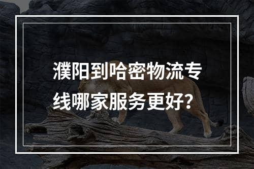 濮阳到哈密物流专线哪家服务更好？