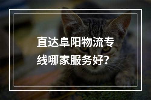 直达阜阳物流专线哪家服务好？