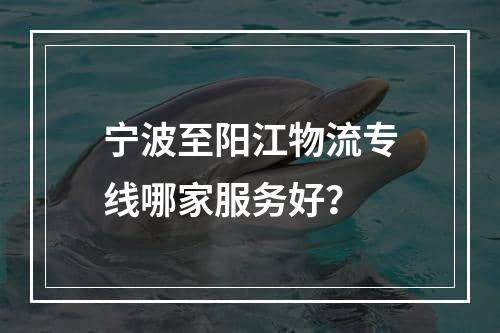 宁波至阳江物流专线哪家服务好？