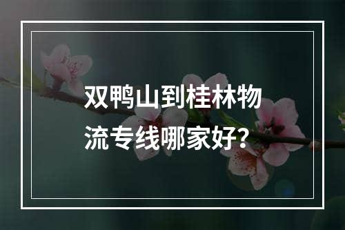 双鸭山到桂林物流专线哪家好？