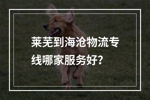 莱芜到海沧物流专线哪家服务好？