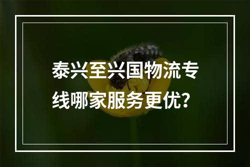 泰兴至兴国物流专线哪家服务更优？