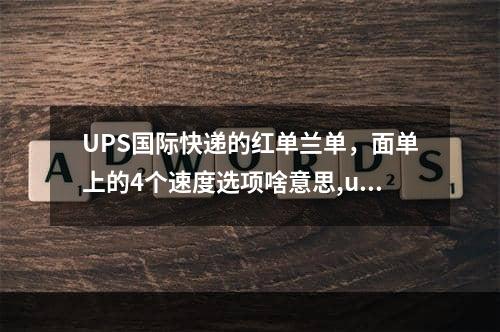 UPS国际快递的红单兰单，面单上的4个速度选项啥意思,ups快递里的adj是什么意思