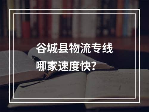 谷城县物流专线哪家速度快？