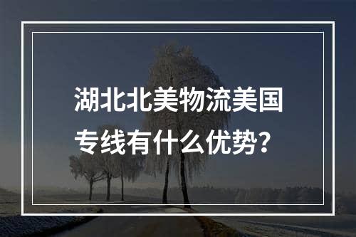 湖北北美物流美国专线有什么优势？