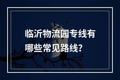 临沂物流园专线有哪些常见路线？