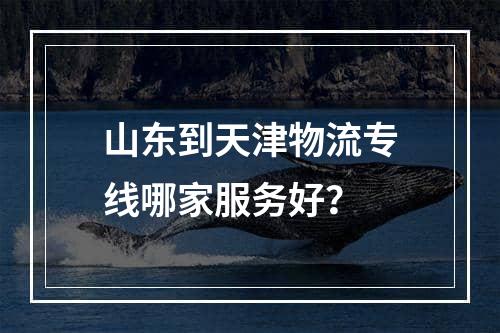 山东到天津物流专线哪家服务好？