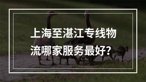 上海至湛江专线物流哪家服务最好？