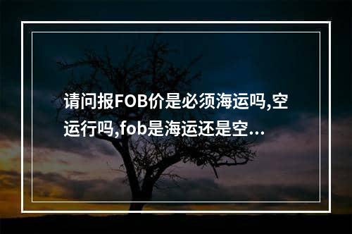 请问报FOB价是必须海运吗,空运行吗,fob是海运还是空运