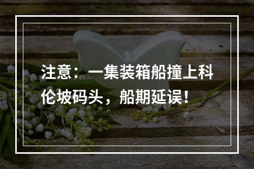 注意：一集装箱船撞上科伦坡码头，船期延误！