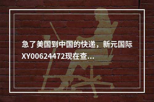 急了美国到中国的快递，新元国际XY00624472现在查询完全无记录该怎么办