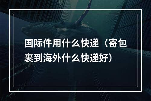 国际件用什么快递（寄包裹到海外什么快递好）