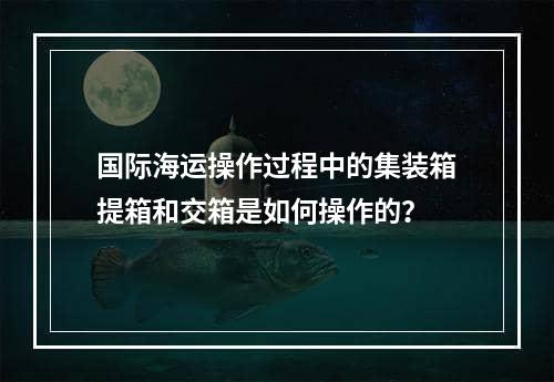 国际海运操作过程中的集装箱提箱和交箱是如何操作的？