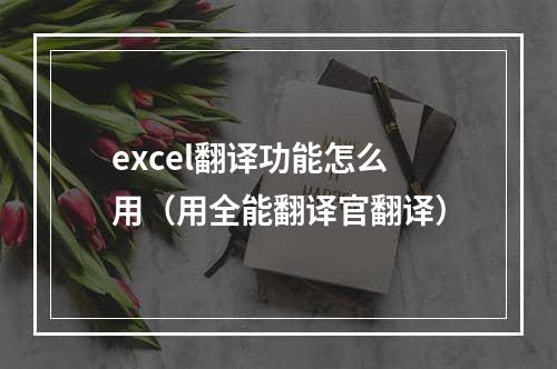 excel翻译功能怎么用（用全能翻译官翻译）