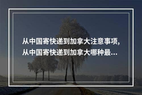 从中国寄快递到加拿大注意事项,从中国寄快递到加拿大哪种最快