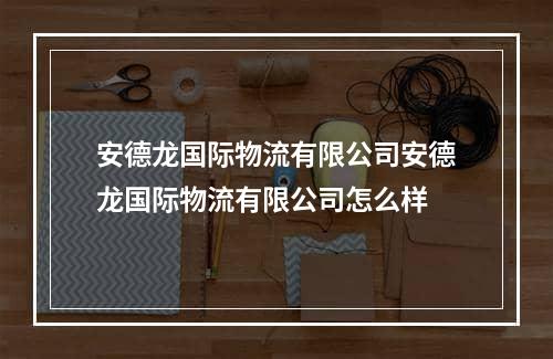 安德龙国际物流有限公司安德龙国际物流有限公司怎么样