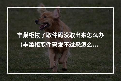 丰巢柜按了取件码没取出来怎么办（丰巢柜取件码发不过来怎么办）