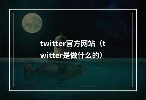 twitter官方网站（twitter是做什么的）