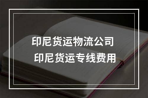 印尼货运物流公司  印尼货运专线费用