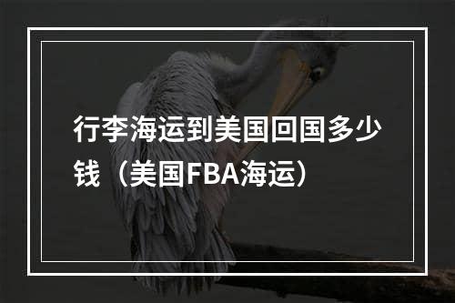 行李海运到美国回国多少钱（美国FBA海运）