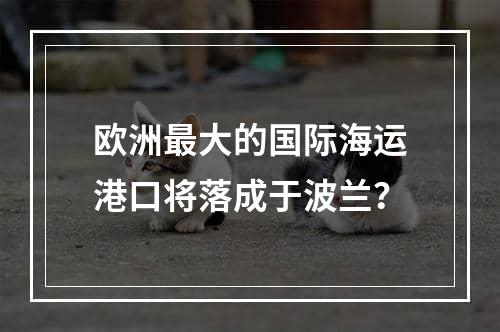 欧洲最大的国际海运港口将落成于波兰？