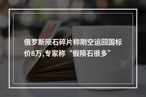 俄罗斯陨石碎片称刚空运回国标价8万,专家称“假陨石很多”