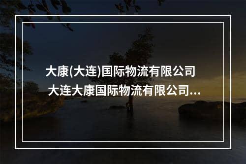 大康(大连)国际物流有限公司  大连大康国际物流有限公司怎么样