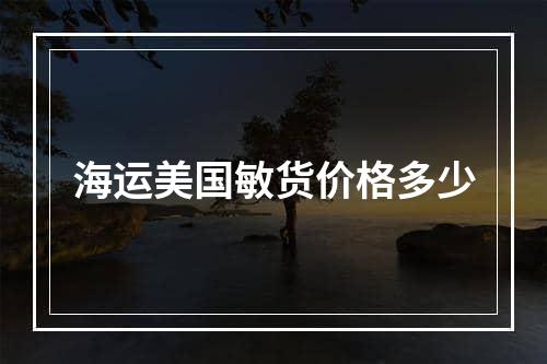 海运美国敏货价格多少