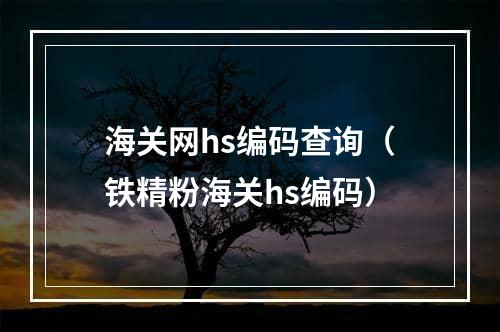 海关网hs编码查询（铁精粉海关hs编码）