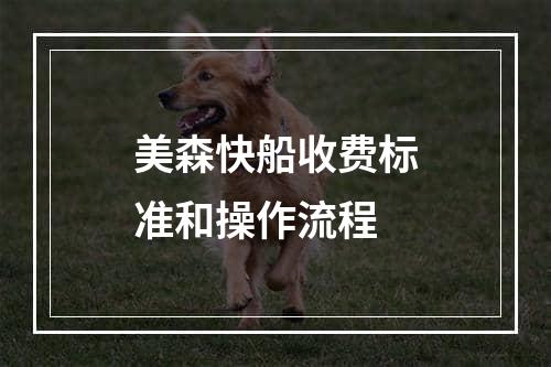 美森快船收费标准和操作流程