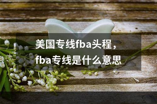 美国专线fba头程，fba专线是什么意思