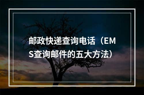 邮政快递查询电话（EMS查询邮件的五大方法）