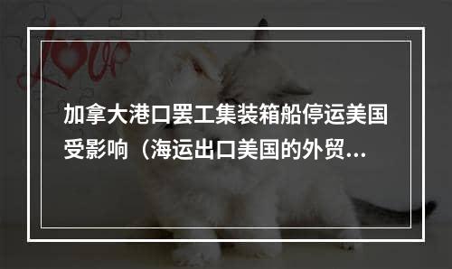 加拿大港口罢工集装箱船停运美国受影响（海运出口美国的外贸人请注意）