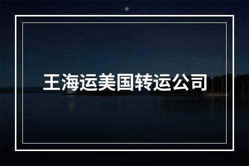 王海运美国转运公司