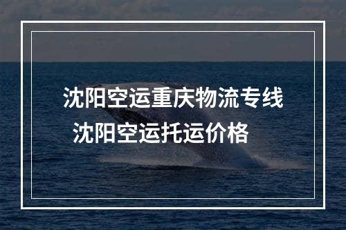 沈阳空运重庆物流专线  沈阳空运托运价格