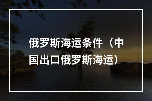 俄罗斯海运条件（中国出口俄罗斯海运）