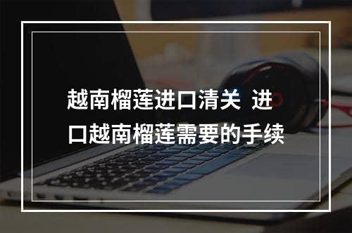 越南榴莲进口清关  进口越南榴莲需要的手续