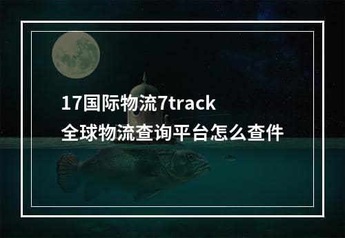 17国际物流7track全球物流查询平台怎么查件