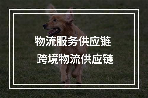 物流服务供应链  跨境物流供应链