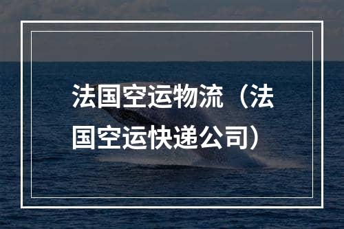 法国空运物流（法国空运快递公司）